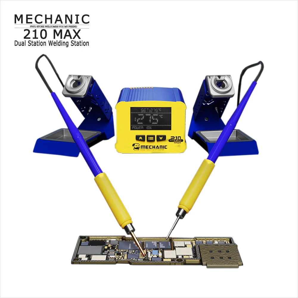 

Dual Station Welding Station MECHANIC 210 MAX Double Handle Electric Iron Quick Heating Up Adaptation C210 Soldering Iron Tip