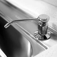 Stainless Steel Sink Soap Dispenser Kitchen Detergent Liquid Soap Dispenser Refillable Hand Press Sink Built-in Bottle 2