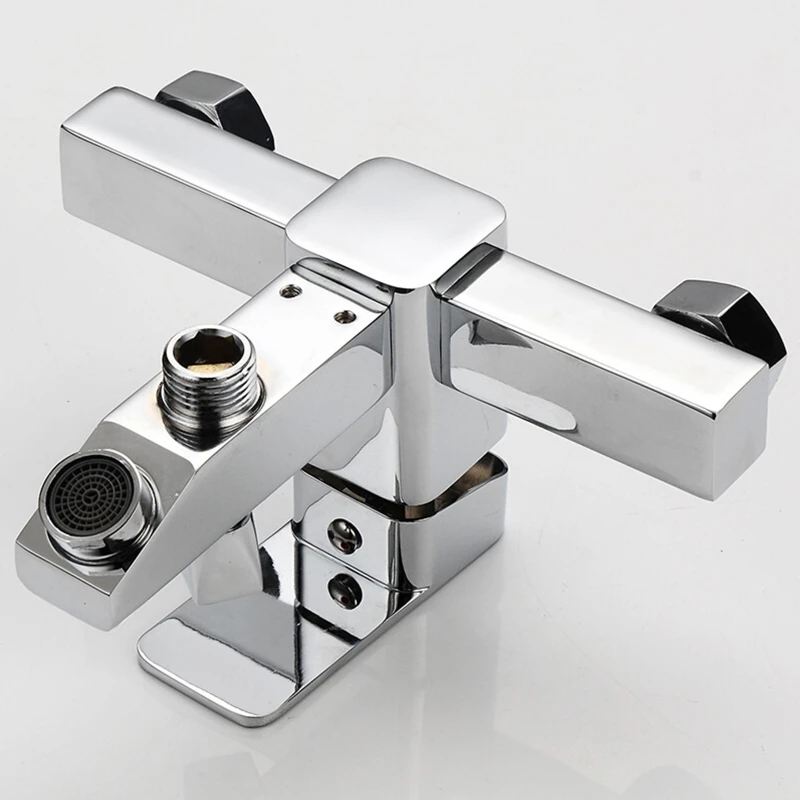 Modern Single Handle Tub Filler Faucet Hot & Cold Water Mixer Shower Tap Wall Mounted Zinc Alloy Triple Bathtub