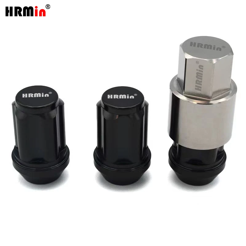 

HRMin Anti-theft 10.9 grade Gr.5 titanium cone seat wheel lug nut titanium nut screw 4ps1key/20ps1key M12*1.25/M14*1.25mm