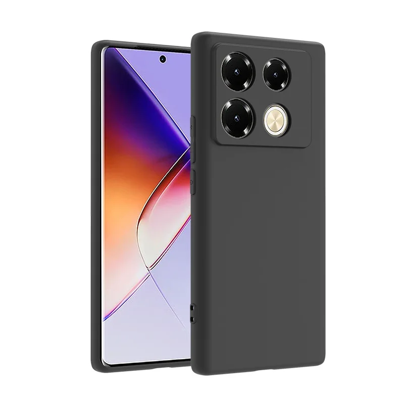 Sleek Black Matte Silicone Protective Case, TPU Soft Slim Back Cover