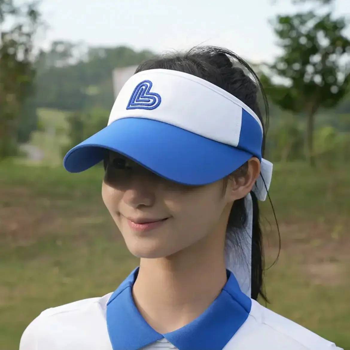 Love golf women cap outdoor sports baseball caps ladies contrasting high-end empty top hat with bownot ribbon tennis golf wear