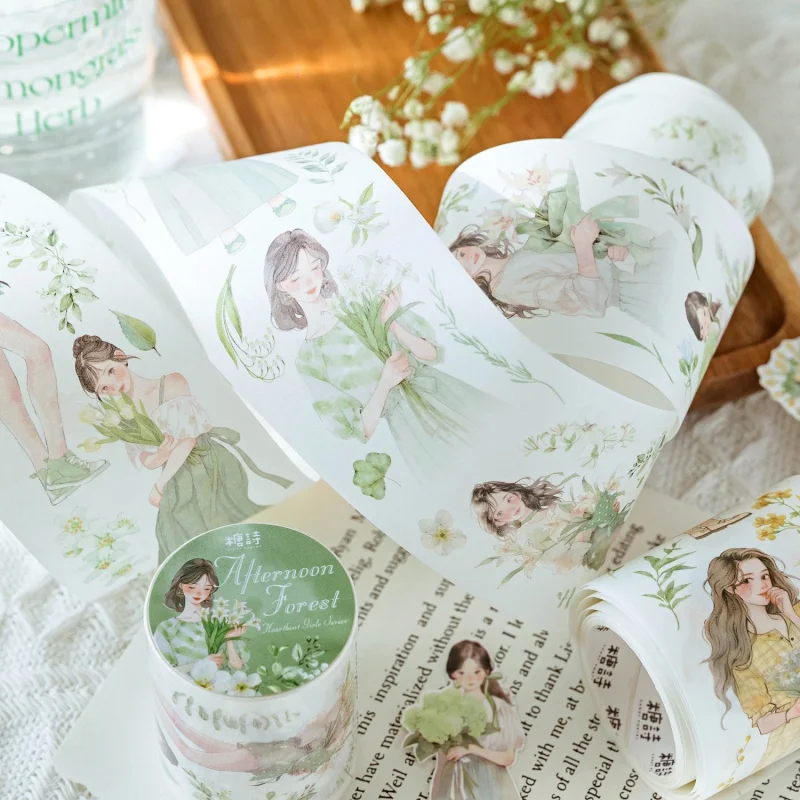 Mr. Paper 200cm Heart Girl Tape - Artistic Ins Style,  Loop Sticker