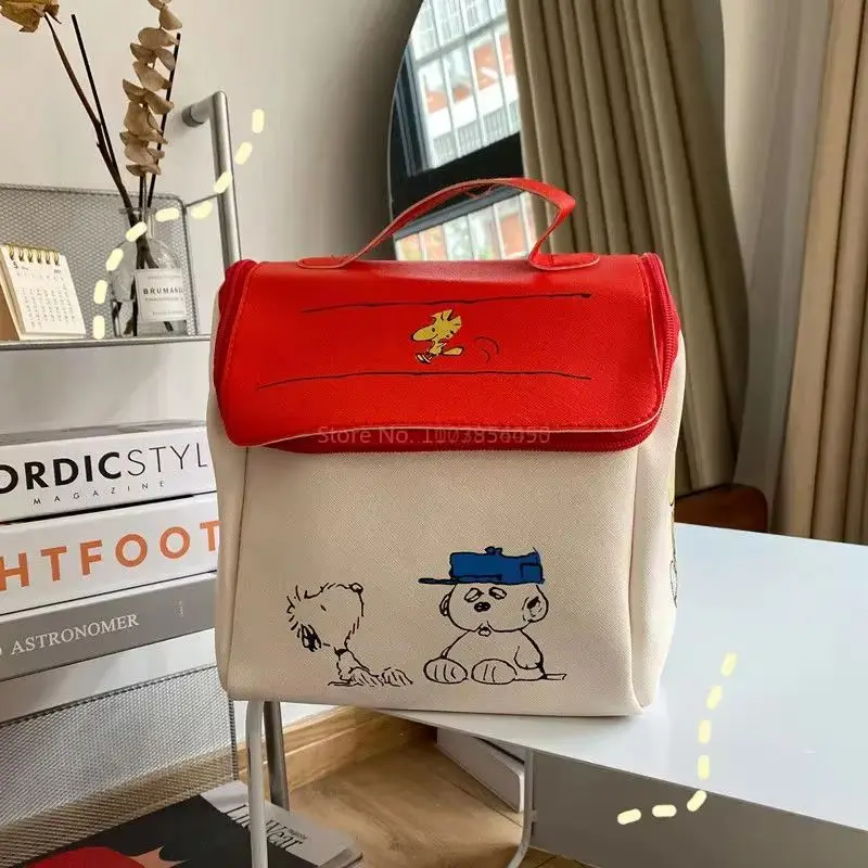 Snoopy Red House Storage Bag Stationery Skin Care Product High-Capacity Cosmetic Bag Portable Carry Hand Travel Storage tote bags