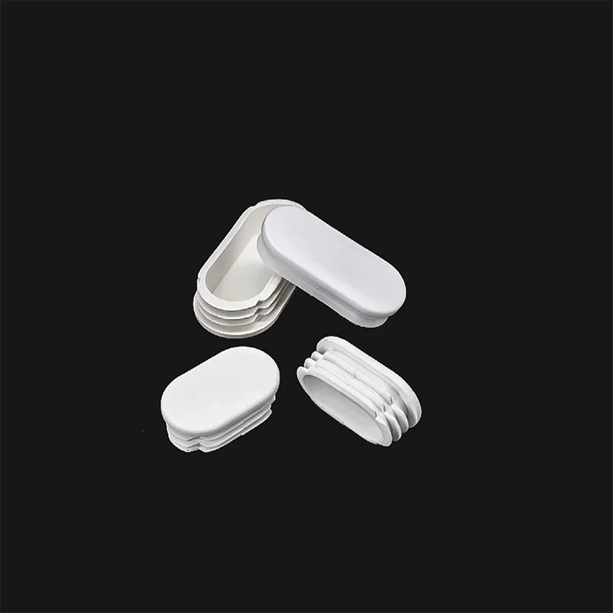 Elliptical Plastic Stainless Pipe Plug Rubber Foot Pad Furniture Table And Chair Anti Slip Oval Foot Plug
