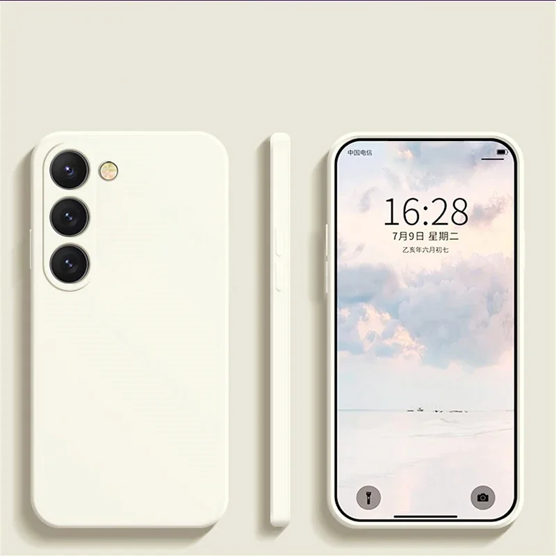 thumbnail image 1 of Nueva funda cuadrada de silicona líquida para Samsung Galaxy S24 S23 S22 S21 S20 Ultra Plus FE A54 A53 A52 A73 5G 4G funda suave a prueba de golpes, 1 of 5