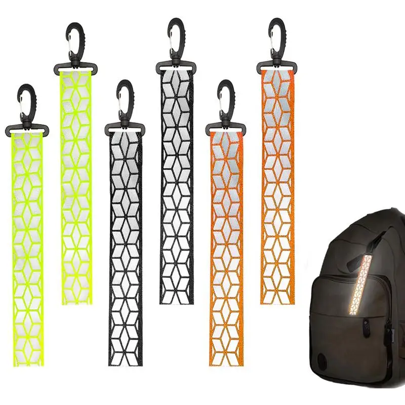

Reflective Keychain For Backpack Cycling Keychain Backpack Reflector 6PCS Reflector Pendant Reflective Tags Child Safety Nylon