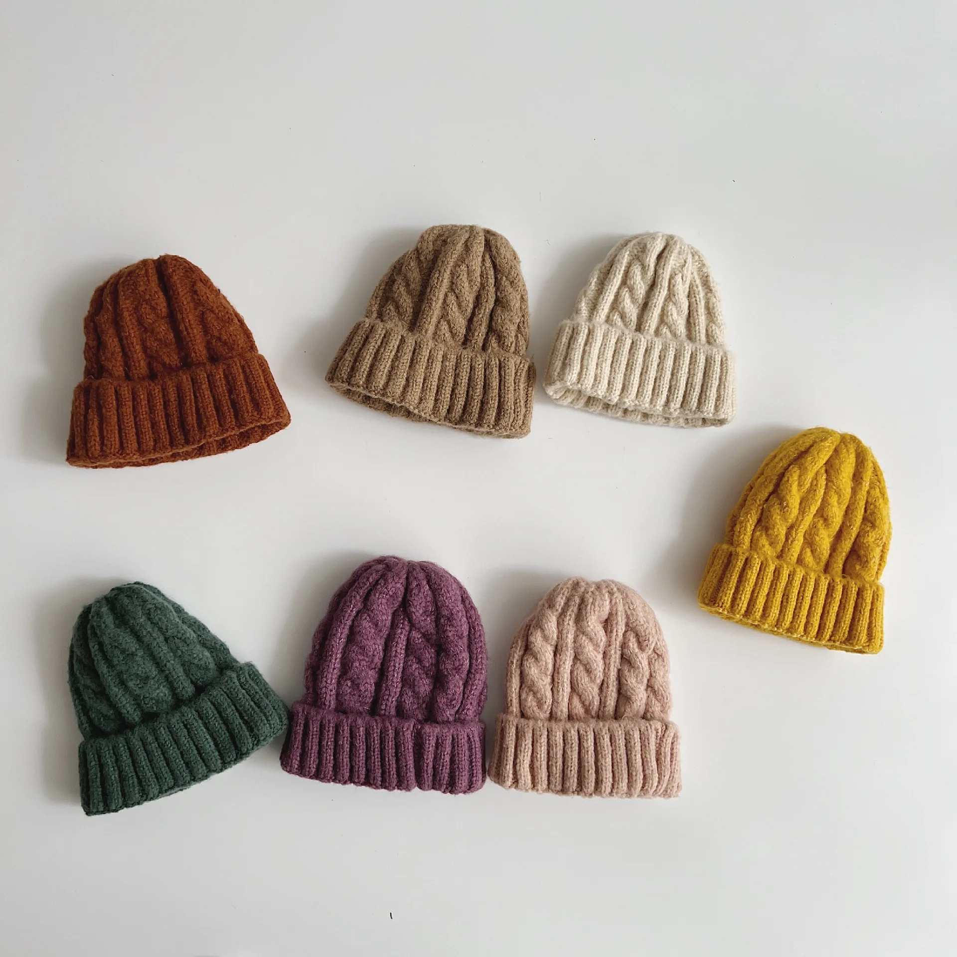 Winter Autumn New Baby Hat Solid Color Soft Warm Knitting Hats for 0-3 Years Boy Girl Children Beanies Bonnet Toddler Cap