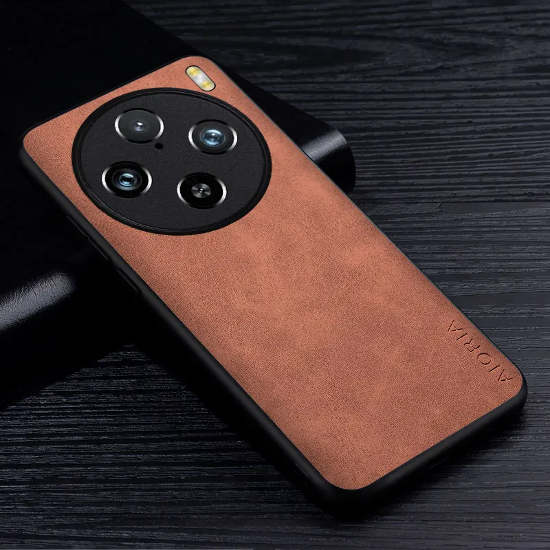 Premium PU Leather Scratch-Resistant Solid Color Phone Case