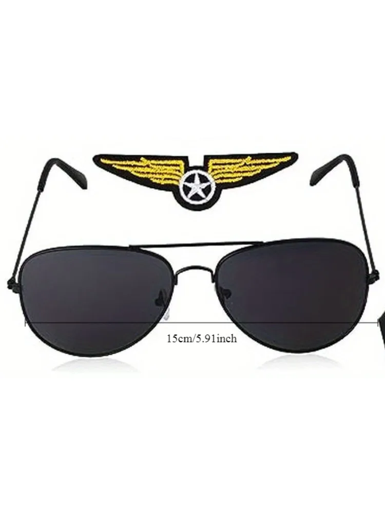 Pilot Clothing Set Hat Shoulder Badge Sunglasses Badge Tie Accessory