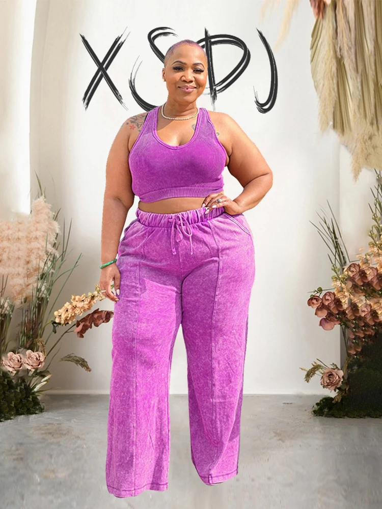 Knitted Sets Womens Outfits Tank Top and Pants Casual Plus Size Matching Sets Summer Suit Tracksuit Wholesale Dropshipping