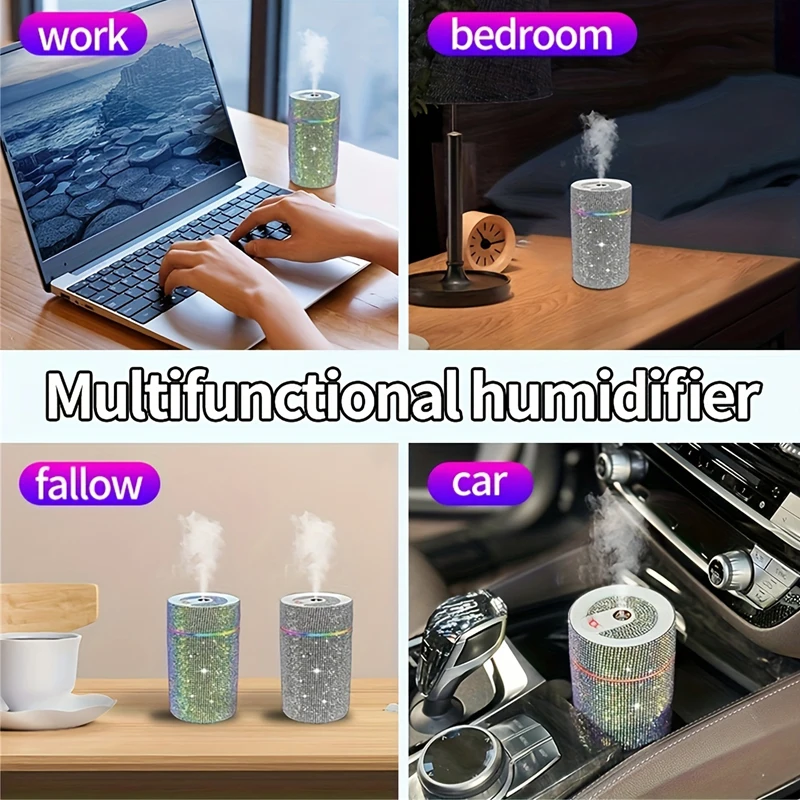 Air humidifier Car diffuser LED Light essential oil diffuser car electrical appliances mini air freshener