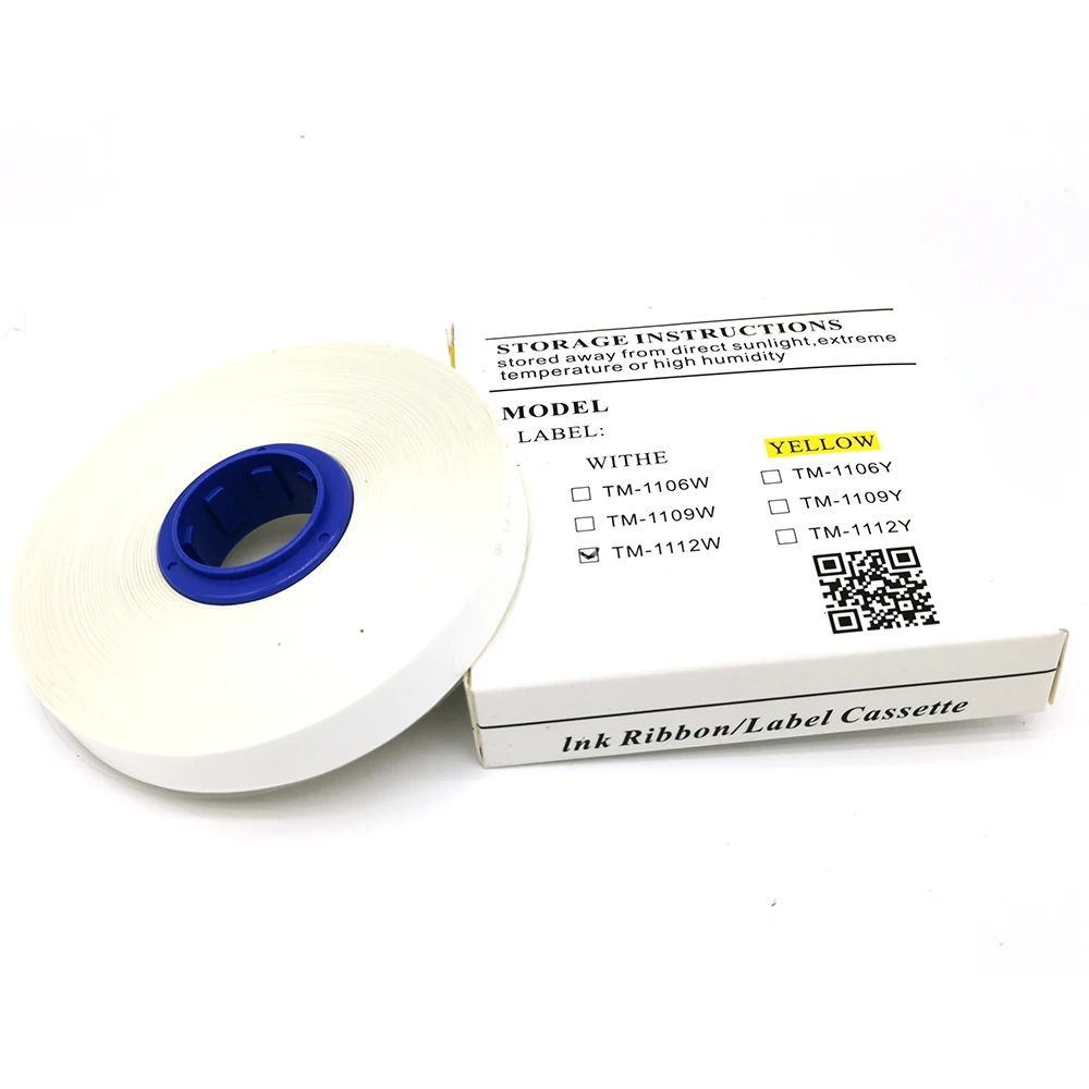 

Tape Label Core 6mm 9mm 12mm × 30m White Yellow Typewriter Sticker For Wire Marker ID Printer MK2100, MK1100, MK2500, M-1PRO 11C