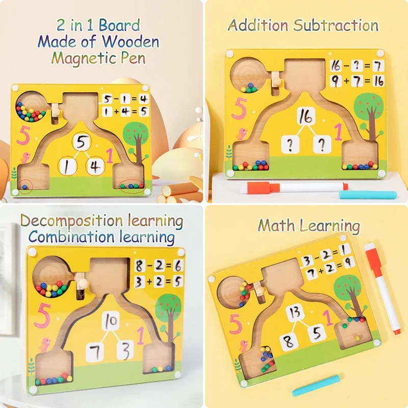 Magnetic Arithmetic Math Games Montessori Parish Wooden Toy Color Cognition Preschool Counting Learning Children Educational Toy Educational Toys Math Toys Magnetic Toys