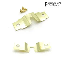 Golden, Silver, and Black Sawtooth Picture Frame Hangers with Screws - 25 Pack (F golden 10x50mm)