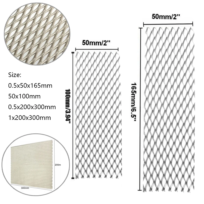 1 sztuk tytanu metalu klasy siatki perforowane otwory diamentowe płyta rozszerzona 0.5x50x165mm 50x100mm 0.5x200x300mm 1x200x300mm