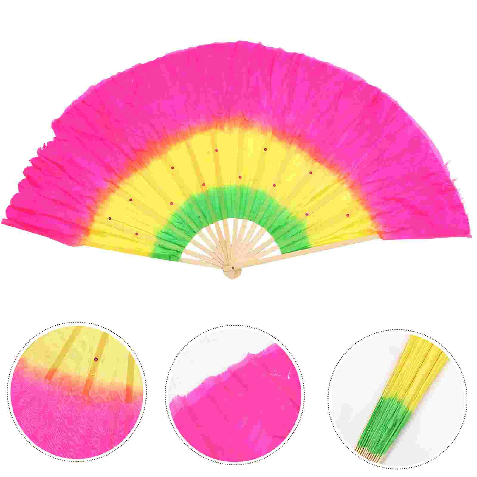 

Dance Fan Folding Fans Handheld Convenient Decor Exercise Bamboo Colorful Bride Professional Practice Practical
