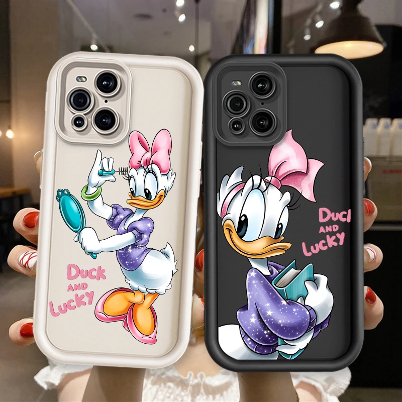 Daisy Duck Lucky For Oppo Reno 10 8 8T 7 7Z 6 5 Trova X5 X3 Pro Plus 4G 5G Eye Ladder Cover Capa Fundas Phone Case