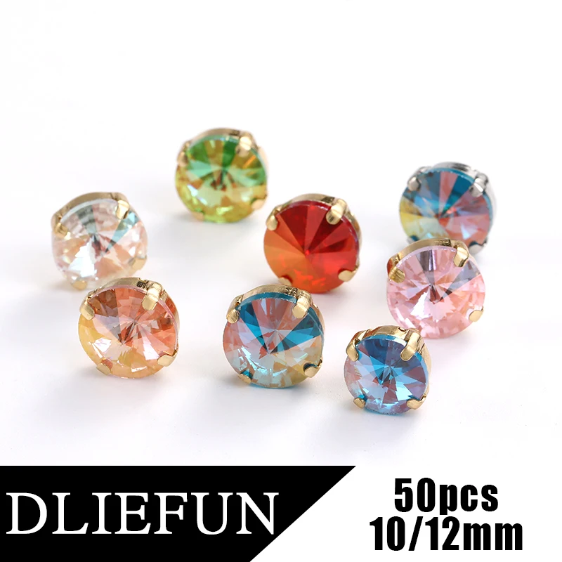 

10/12mm Round Crystals Stones Sewing Accessories Glitter Rhinestones Glass Beads For Jewelry Clothes Decoration Crafts Stones