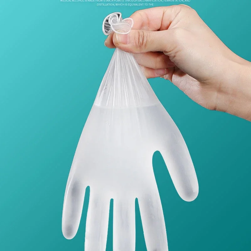 Disposable Gloves 100 piece TPE durable food grade household restaurant kitchen embroidery makeup hair baking-waterproof