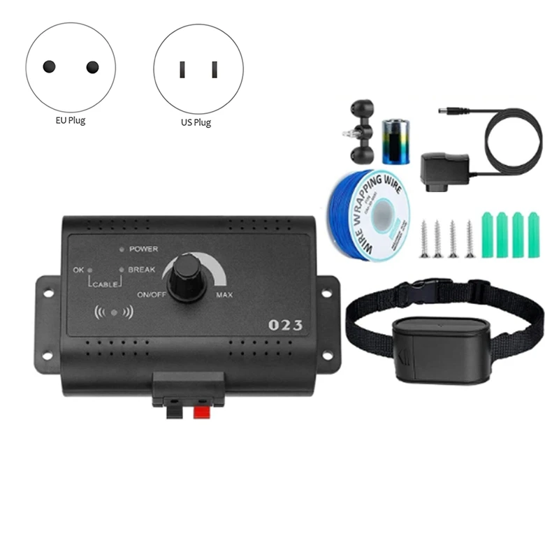 

Invisible Wireless Electric Dog Fence System Outdoor Dog Training Remote Control Beep Dog Shock Collar Electric Black US Plug