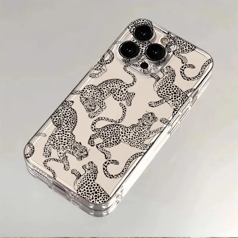 Cheetah Leopard Print Transparent Phone Case