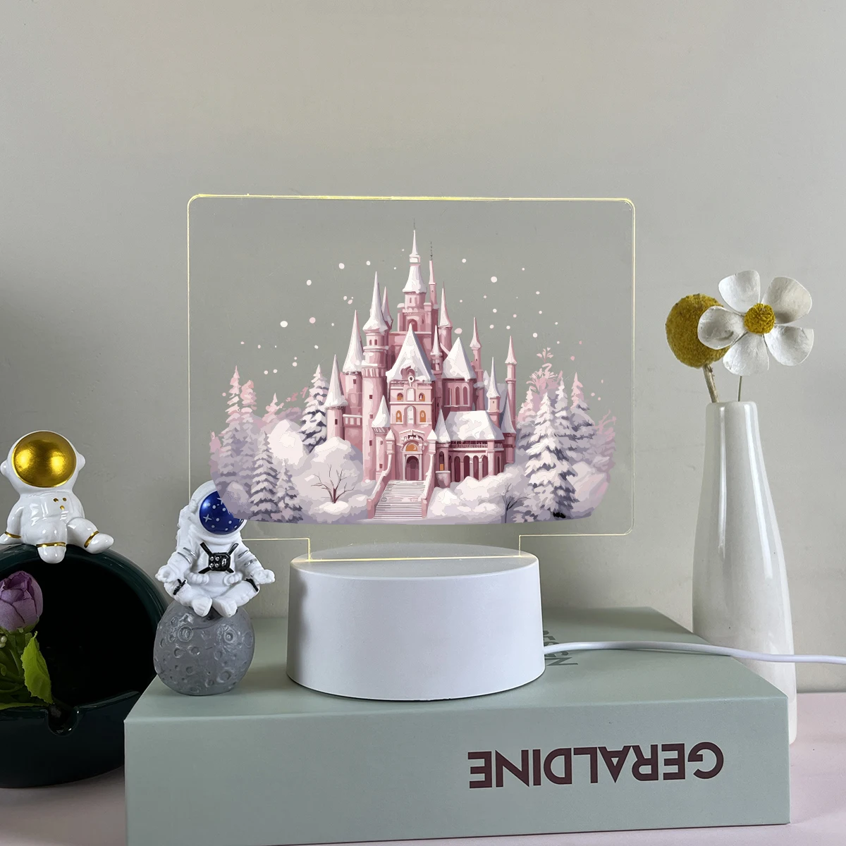 Castle Funny Table Lamp Usb Atmosphere Desk 3D Led Night Light Color Changing