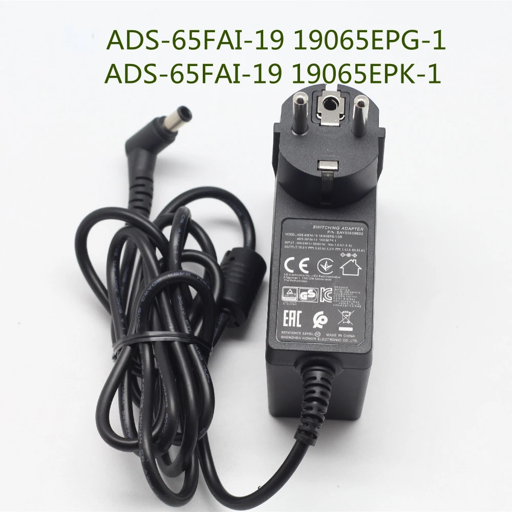 

ADS-65FAI-19 19065EPG-1 19V 3.42A 64.98W AC/DC Adapters Suitable for LG ADS-65FAI-19 19065EPK-1 Adapters Accessories Parts