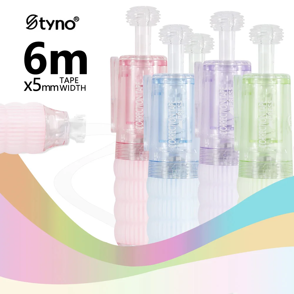 1 PC 5mm*6m Press Type Correction Tapes Kawaii White Out Correction Band for School Kid Gift Cute Corrector Tool Office Supplies