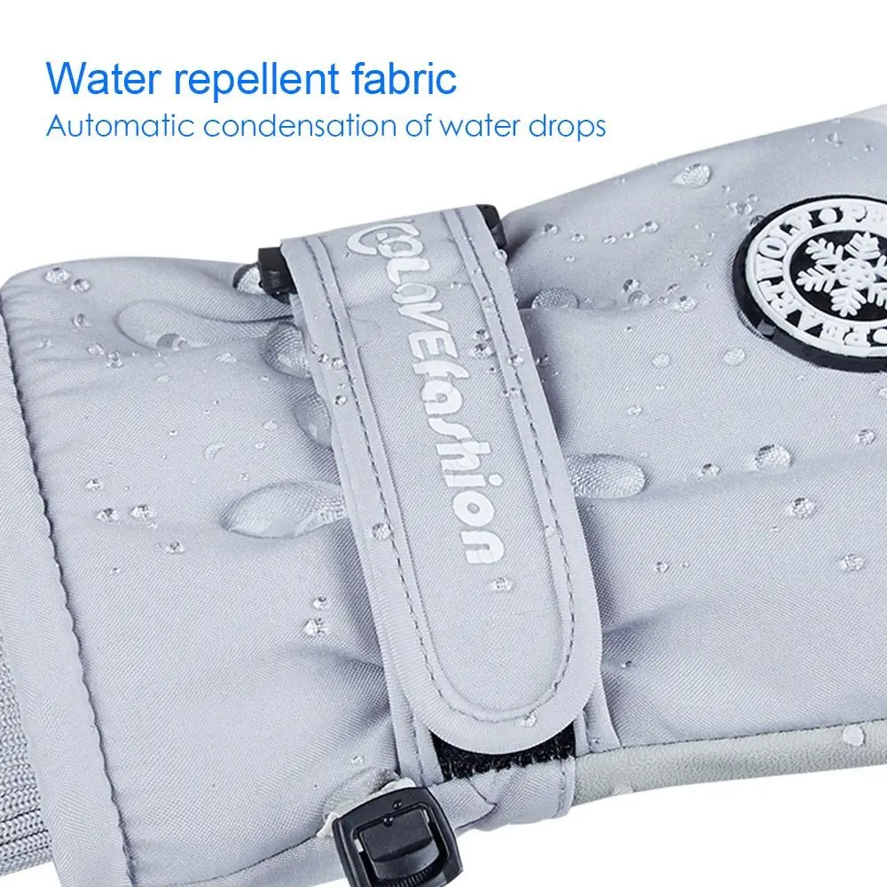 Winter Snowboard Ski Gloves PU Leather Non-slip Touch Screen Waterproof Motorcycle Cycling Fleece Warm Riding Gloves 2