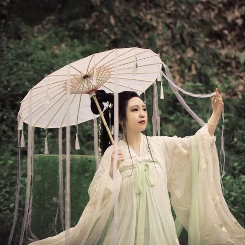Chinese Silk Umbrella Anime Women Photography CosPLAY Prop Antique Tassels Umbrella Transparent Japan Parasol PAPER UMBRELLA