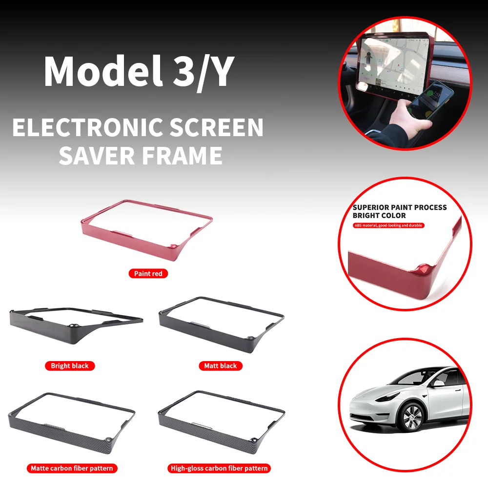 

For Tesla Model 3/Y Screen Protective Frame Central Console Screen Sunshade Cover Car Accesories Interior 2017-2021 Model 3 Y