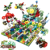 Plants vs. Zombies Battle of the Seabed Sky Model Building Blocks Bricks Kits Set Peashooter Gatling Pea Shooter Figure Toy Gift 2