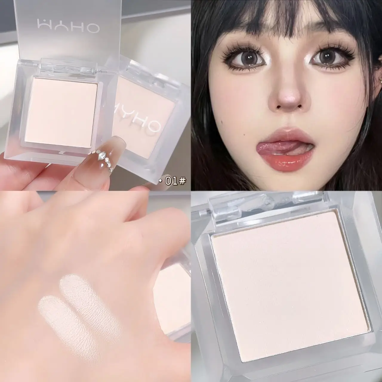 Monochrome Matte White Eyeshadow Makeup Waterproof Lasting Smoky Black Eye Makeup Natural Brighten Eyeshadow Highlighter Palette 3