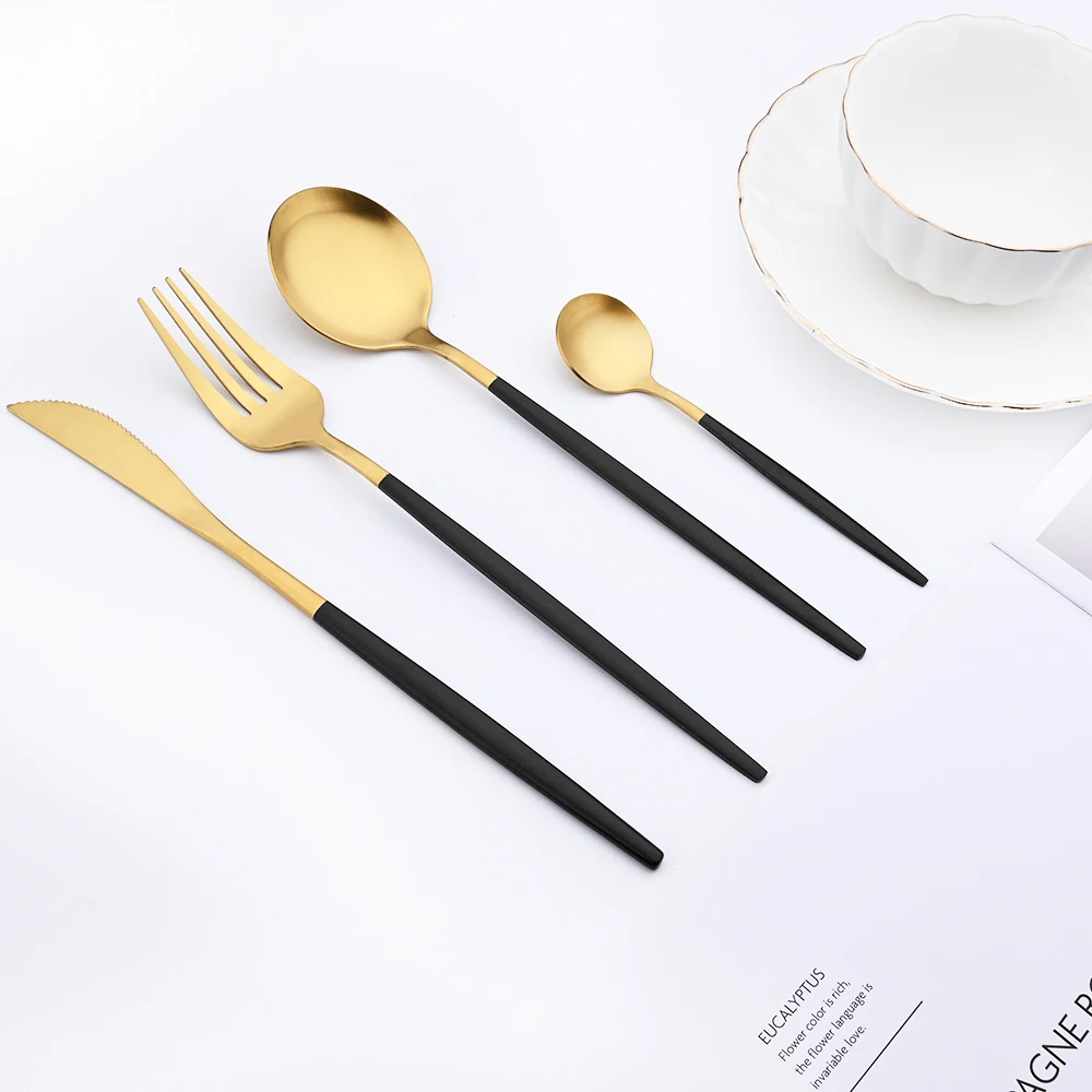 Ensemble de couverts pour 6 Services de table moderne en acier inoxydable, 24 pièces