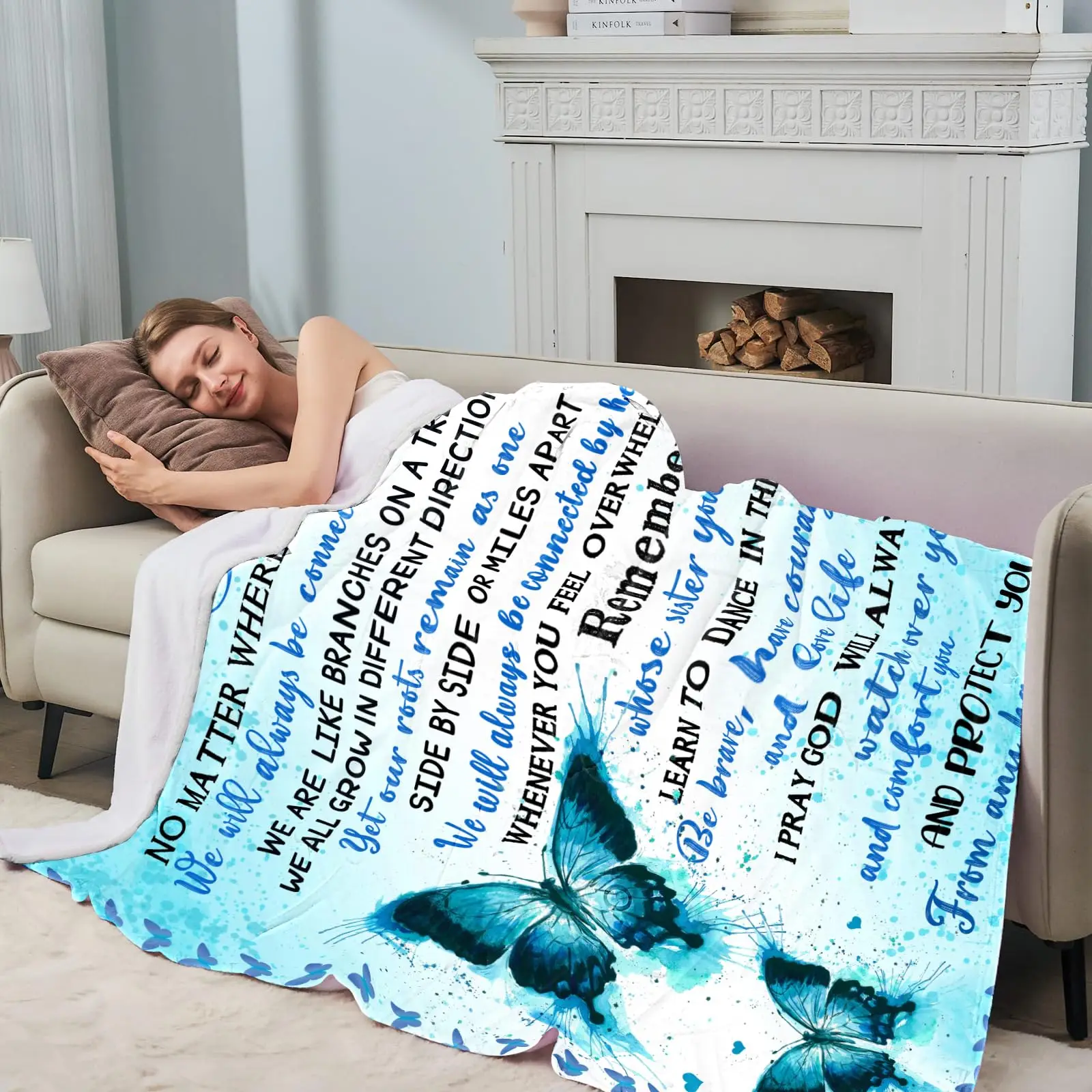 Ultra-Soft Flannel Throws Blankets, Sister in Law Sisters, Warm Quilts for Bed Couch, Birthday Gifts 4