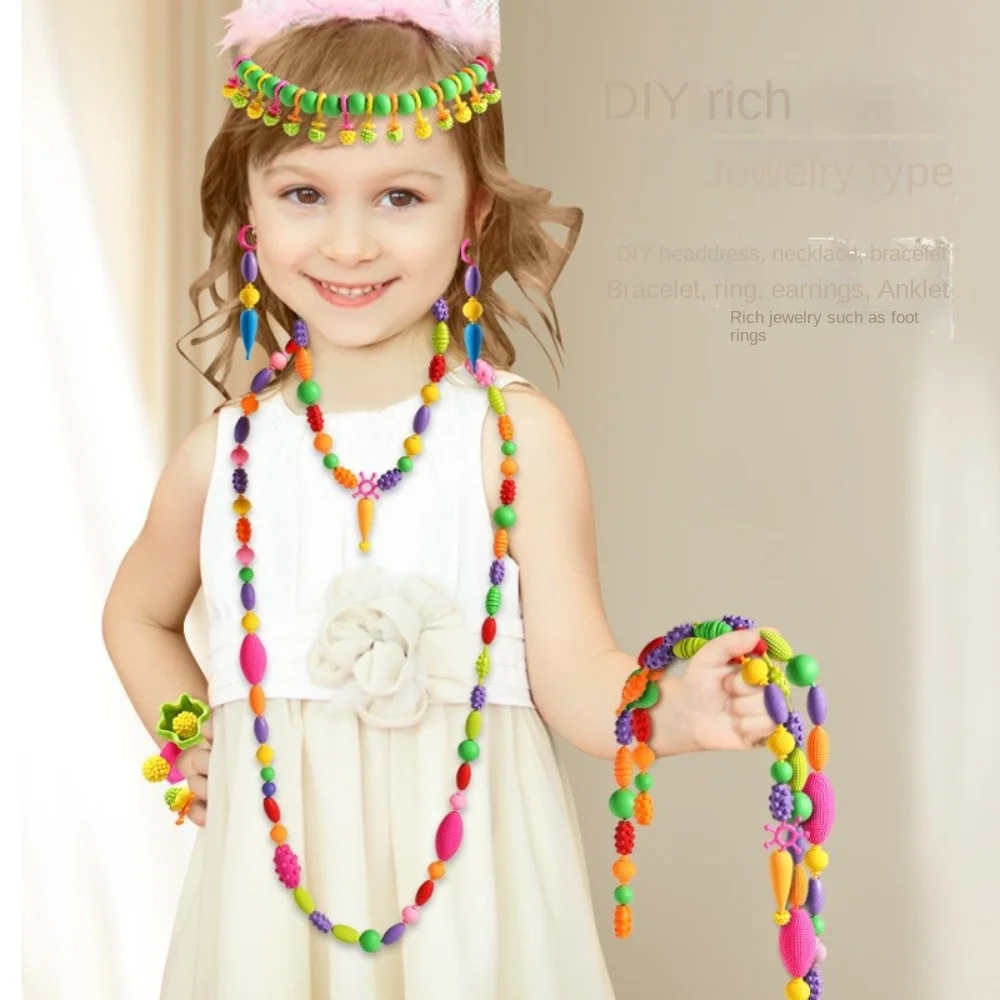 

1 set DIY Bracelet Necklace Pop-Arty Beads Handmade Crafts Snap-Together Pop Beads Set Kids Creative Cute