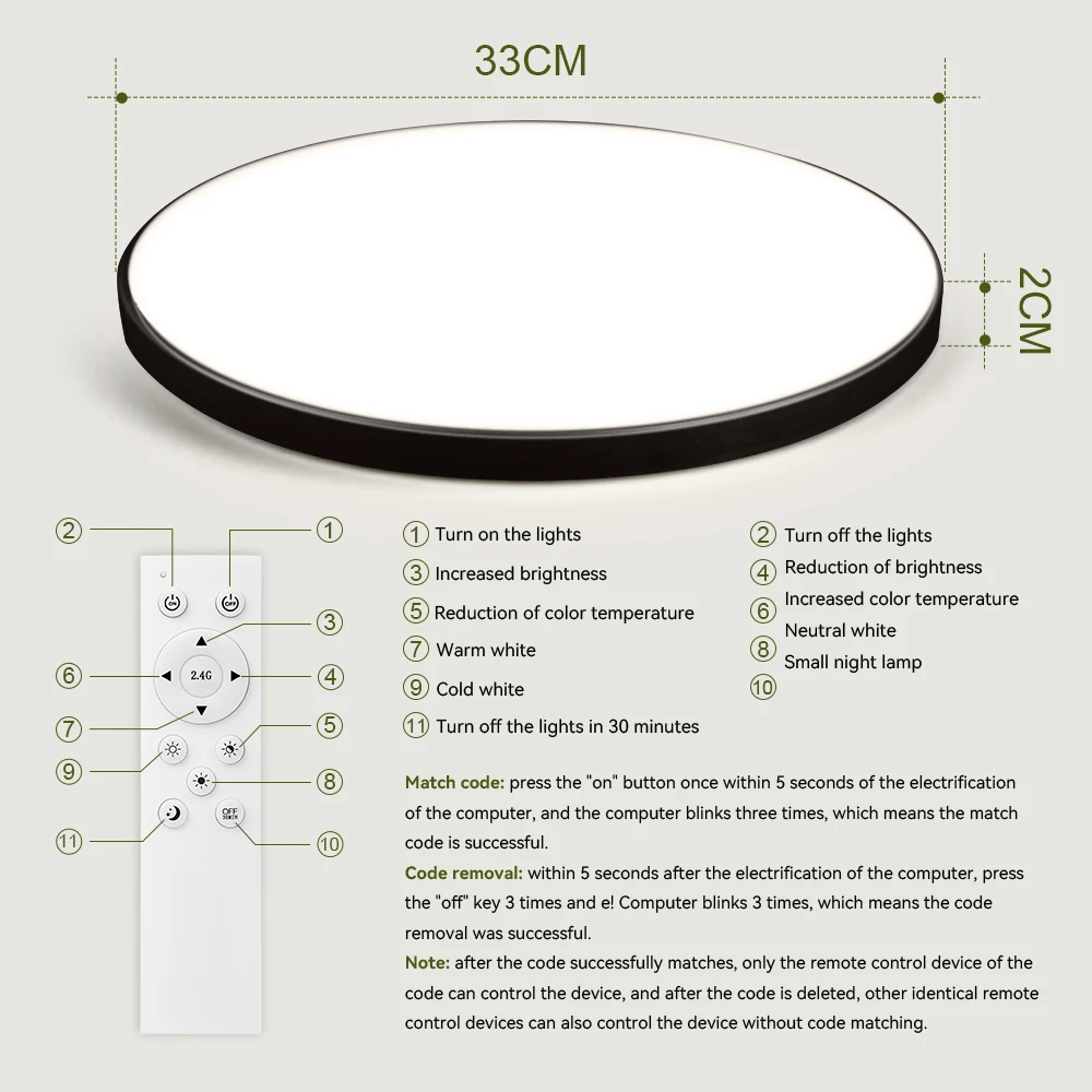 teto inteligentes, luminária para quarto, cozinha, 3 cores Iluminação