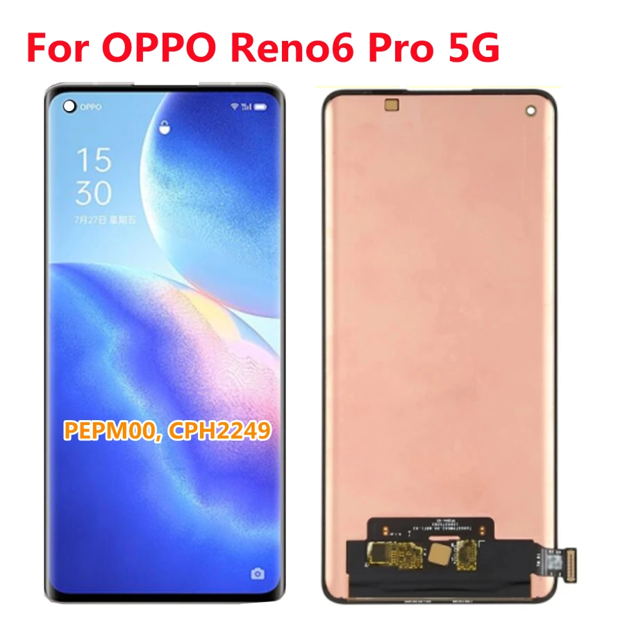 

6.55" AMOLED For Oppo Reno6 Pro 5G LCD Display Touch Screen Digitizer Assembly for Reno 6 Pro LCD PEPM00, CPH2249