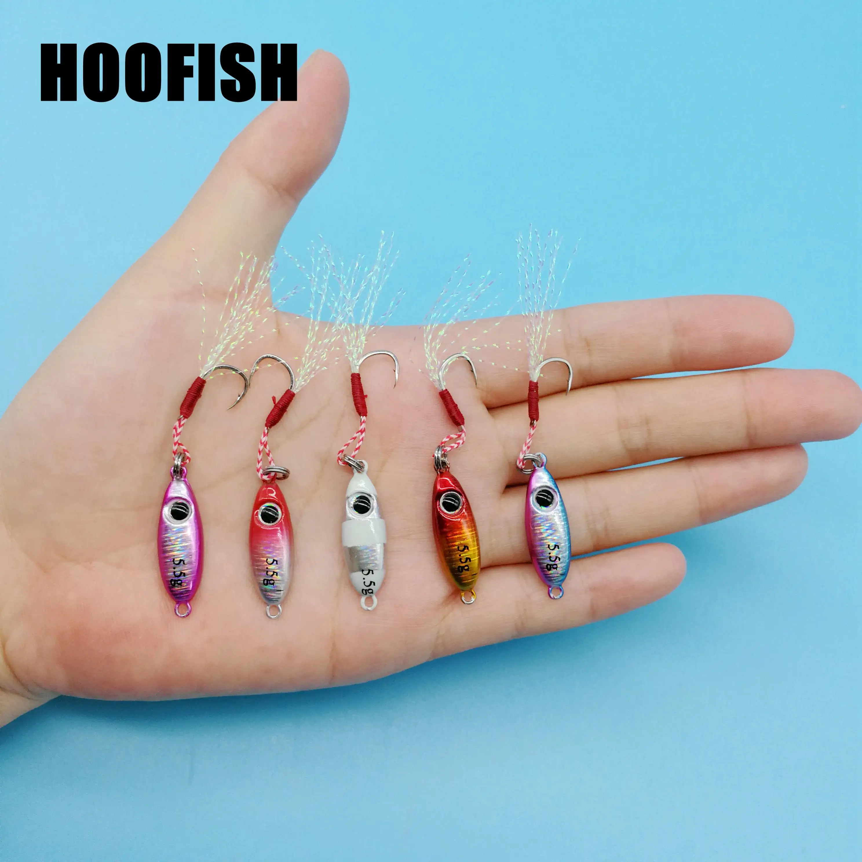 

HOOFISH 10PCS/LOT Micro Metal Jig Fishing Lure 5.5g/7.5g/10g/14g/17g/21g Jigging Spoon Saltwater Artificial Bait Fishing Tackle