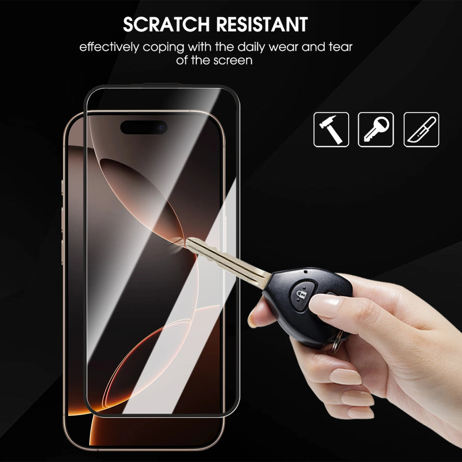 2-Piece Easy Install Tempered Glass Screen Protector Set with 9H Hardness for Dust-Free, Shatterproof Protection