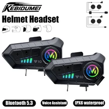 헬멧 헤드셋 Bluetooth5.3 이어폰 IPX6 방수 MP3 플레이어 HD 사운드 모토 무선 헤드폰(마이크 포함) 오토바이 액세서리