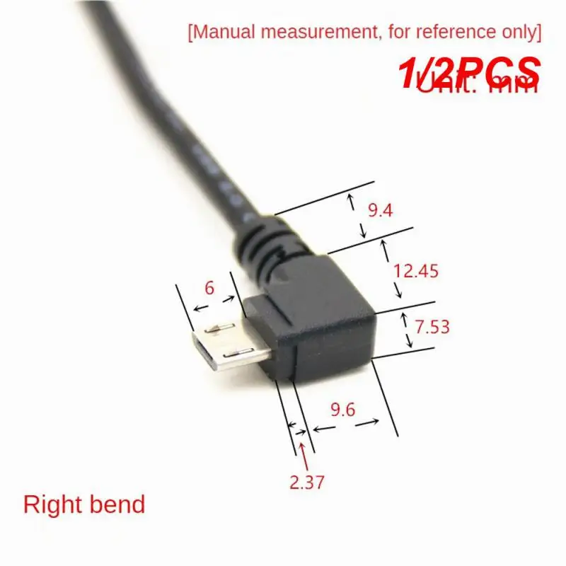 

1/2 шт. вверх и вниз, влево и вправо Угловой 90 градусов Micro USB штекер-USB штекер зарядный кабель для передачи данных 0,5 м 1 м для телефона