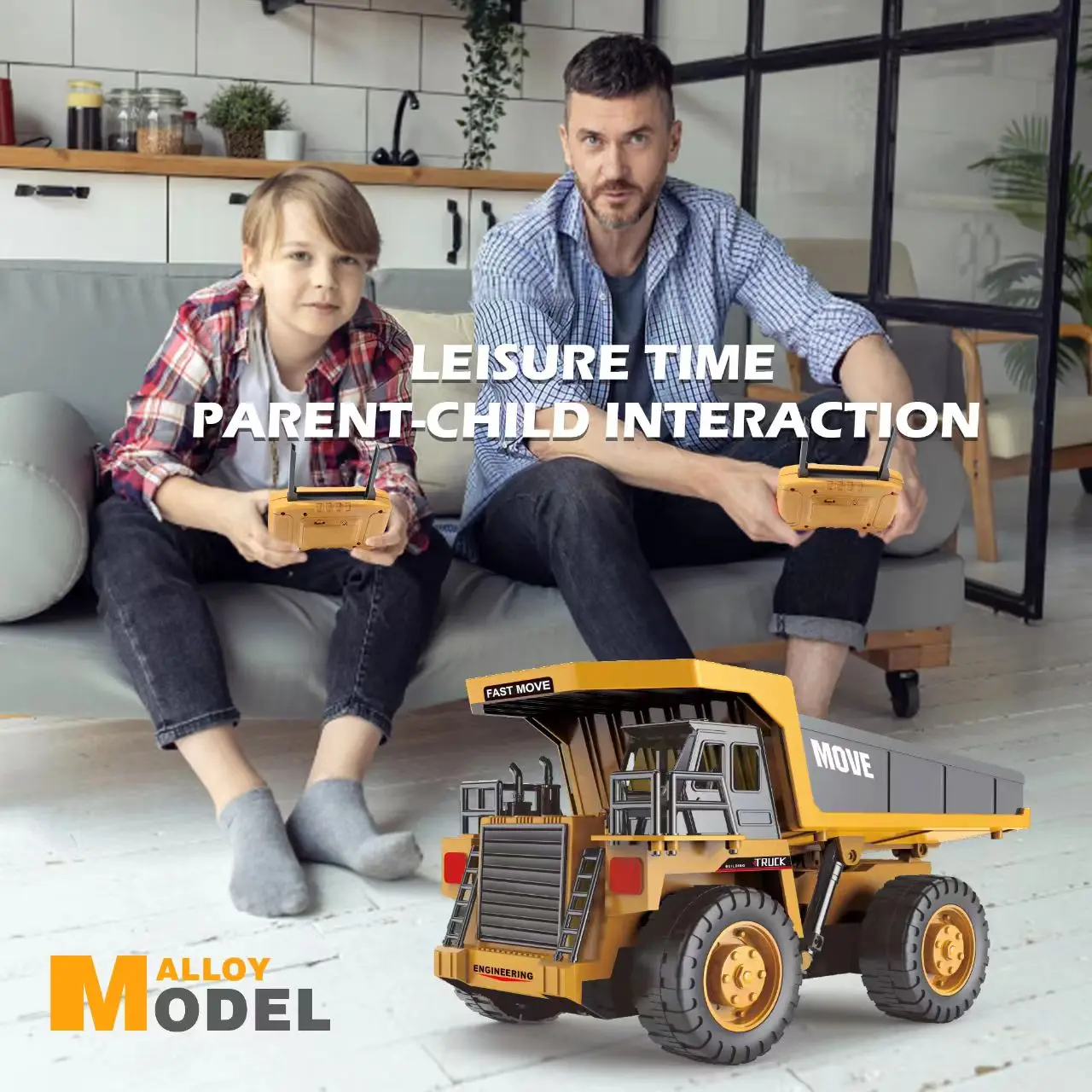 ZWN 16CH Remote Control  With LED Lights Music Professional RC Model Excavator Alloy Simulation Construction Vehicle Toys Gifts 6