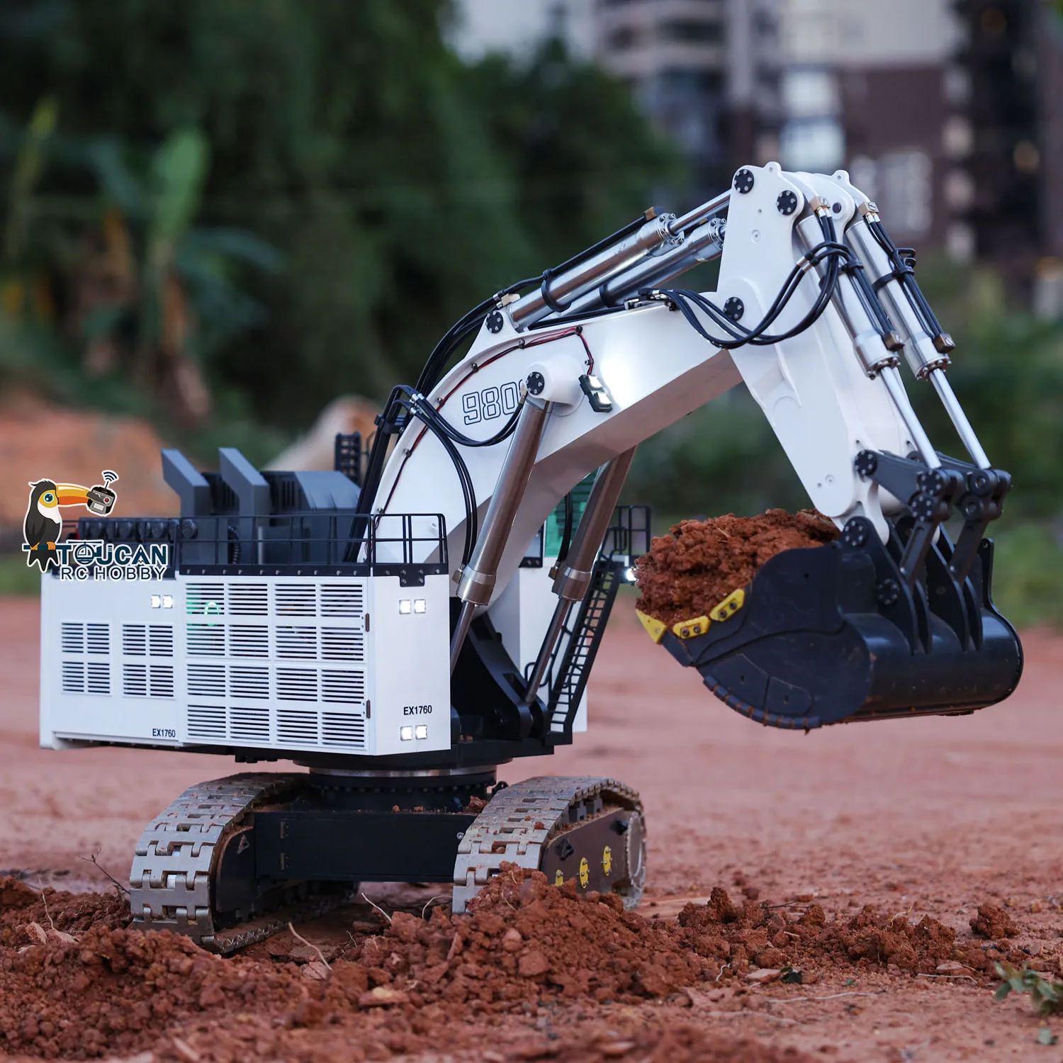 1/25 Metal R9800 Heavy RC Hydraulic Excavators Double Pump RTR PL18EVlite Remote Control Ready to Run Trucks Digger Light Motor 3