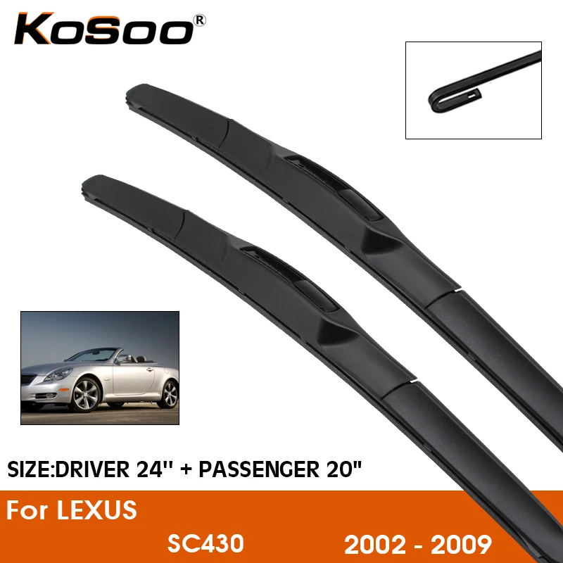 

Car Wiper Blade For LEXUS SC430 2002-2009 Windshield Rubber Silicon Refill Front Window Wiper 24"+20" LHD RHD Auto Accessories