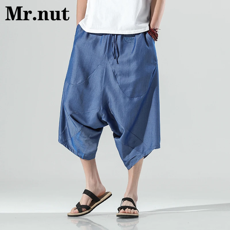 

Unisex Summer Wide Harem Pants Men's Clothing Harajuku Slacks Big Size Baggy Pants Fashion Casual Ice Silk Trousers Quick Dry