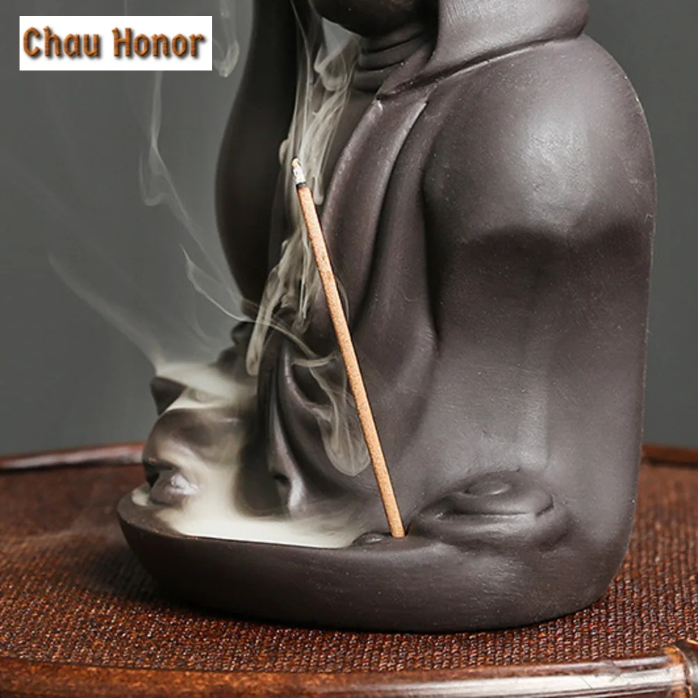 Creative Ceramic Handicraft Buddha Hand Backflow Incense Burner Incense Stick Holder Lotus Censer Office Tea House Decorate