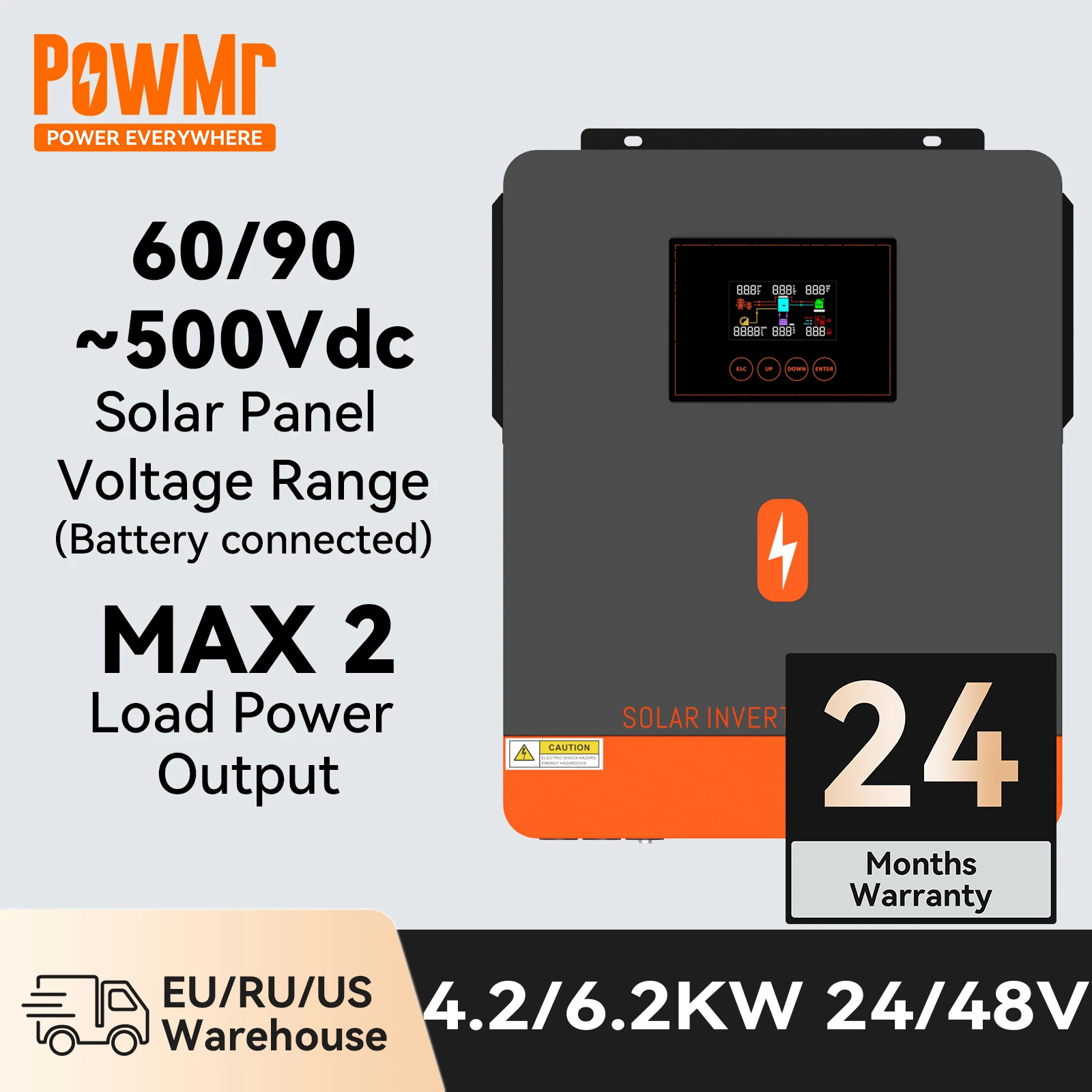 PowMr 6200W 48V Solar Hybrid Inverter On/Off-Grid MPPT 120A Charger  Controller