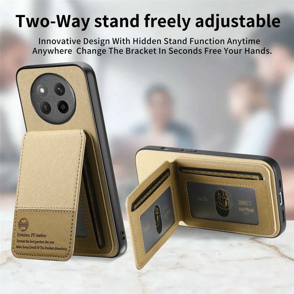 Enhanced Leather RFID Wallet Holder with Shockproof Protection and Card Stand Feature